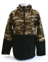 Neff Softshell Camouflage &amp; Black Zip Front Hooded Snow Jacket Men&#39;s NEW - $74.99