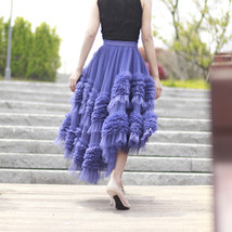 High-low Layered Tulle Skirt Outfit Plus Size Wedding Outfit Purple Tiered Skirt image 10
