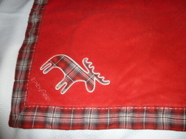 Baby Gap Red Plaid Fleece Moose Blanket - $59.39