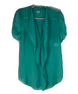Aritzia Babaton 100% Silk Mint Green Ruffle blouse Size XS - $25.43