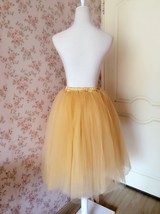 6 Layered Tulle Tutu Skirt Puffy Ballerina Tulle Skirt Apricot Plus Size image 3