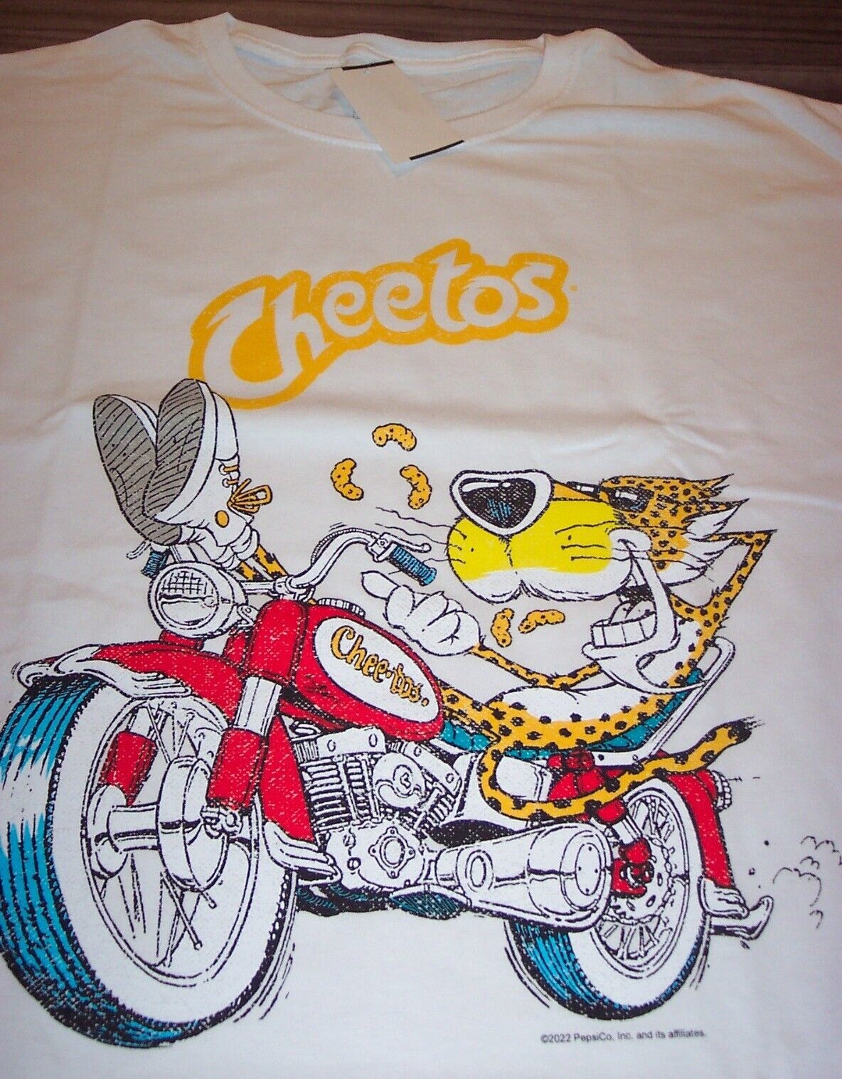 Vintage Style CHEETOS Chester Cheetah Motorcycle T-Shirt MENS XL 80's ...