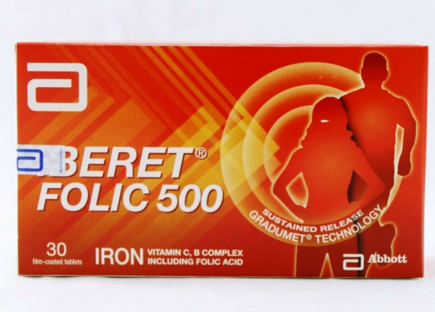 Primary image for Abbott Iberet Folic 500 30's Iron Vitamin C, B Complex Including Folic Acid