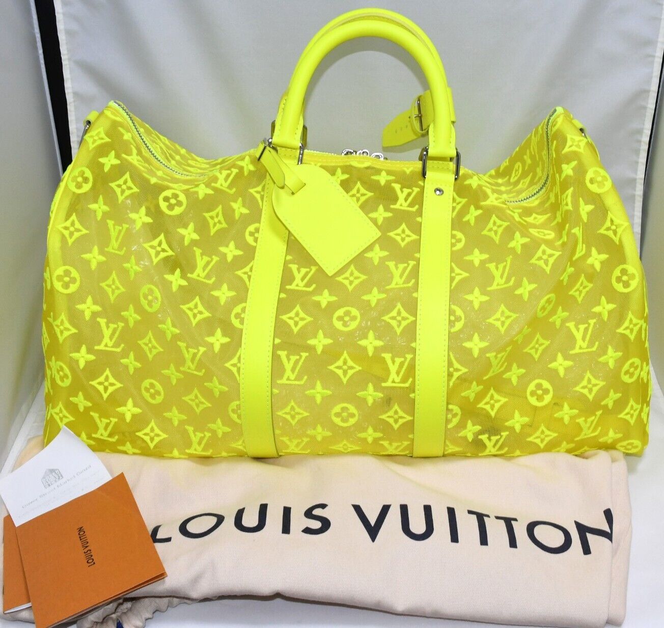 Louis Vuitton Virgil Abloh Keepall 50 Bag M53271 Prism Monogram Auth New  invoice
