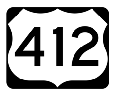 US Route 412 Sticker R2198 Highway Sign Road Sign - $1.45