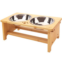 Stainless Steel Elevated Raised Dog Bowl Stand With 2 Dog Food And Water... - $54.99