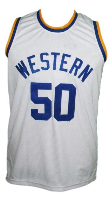 Neon boudeaux  50 western blue chips movie basketball jersey white   1