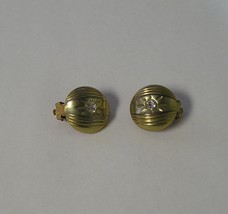 Women's Golden-Tone Fashion Costume Faux Cubic Zirconia Clip On Earrings VINTAGE - $12.00
