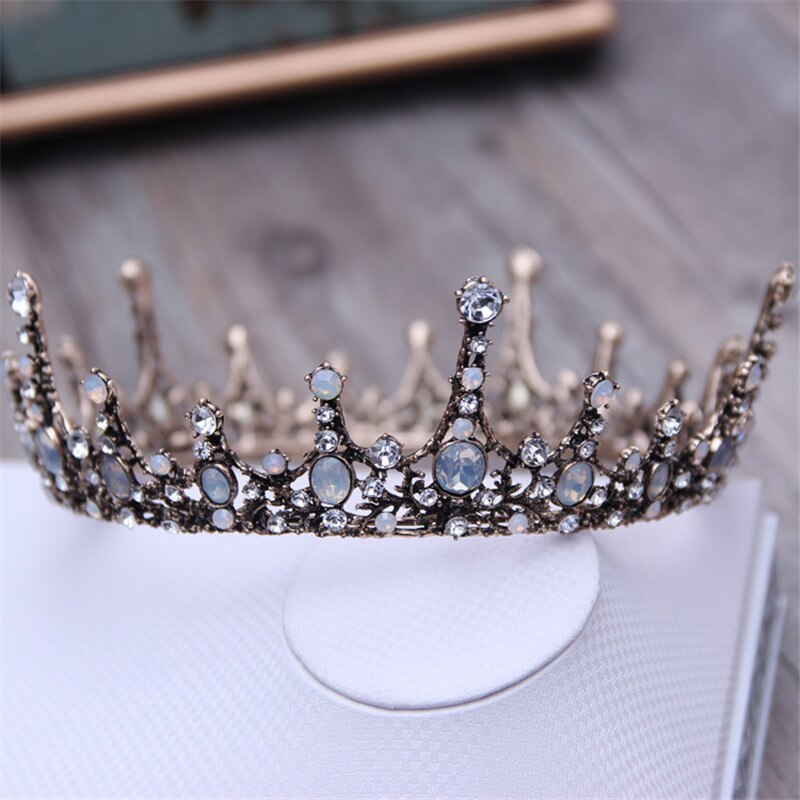 Rhinestone Queen King Tiara Crown Bridal Crystal Crown Wedding Bride Hair Jewelr - 1