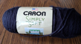 Caron Simply Soft Acrylic Yarn Black 9727 6 oz 315 Yards Skein - $5.93