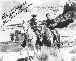 The Lone Ranger Autographed 8x10 Rp Photo Clayton Moore And Jay Silverheels - $19.99