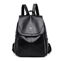 Retro Women Backpack Leather Leisure School Bags For Teenager Girls Lady Fashion - $53.35