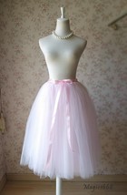 PALE PINK Midi Tulle Skirt, Plus Size Tulle Skirts, Pink Tulle Skirt Outfits 