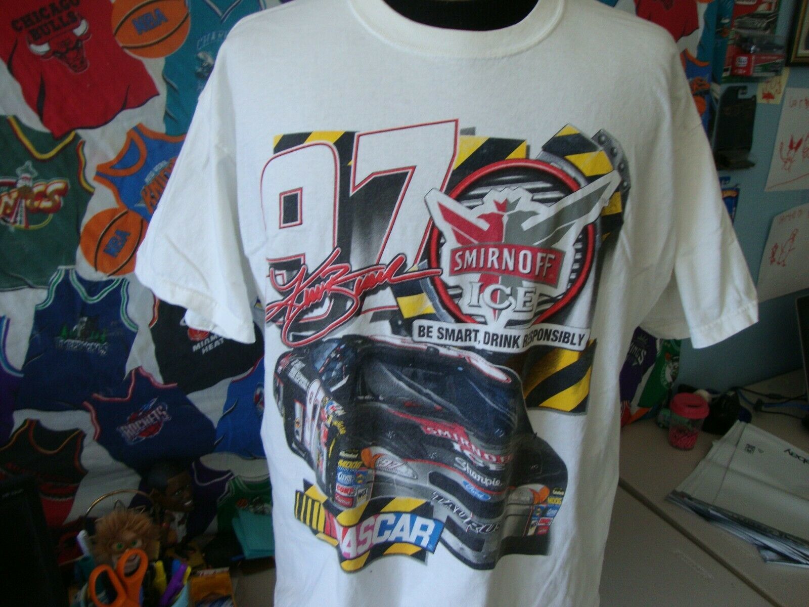 Primary image for Vintage Kurt Busch Smirnoff Ice #97 NASCAR T-shirt 2XL 