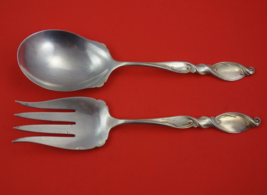 Silver Swirl By Wallace Sterling Silver Salad Serving Set AS 9" - $276.21