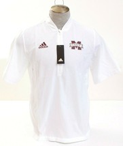 Adidas White Mississippi State Bulldogs 1/4 Zip Short Sleeve Shirt Men&#39;s... - $51.97