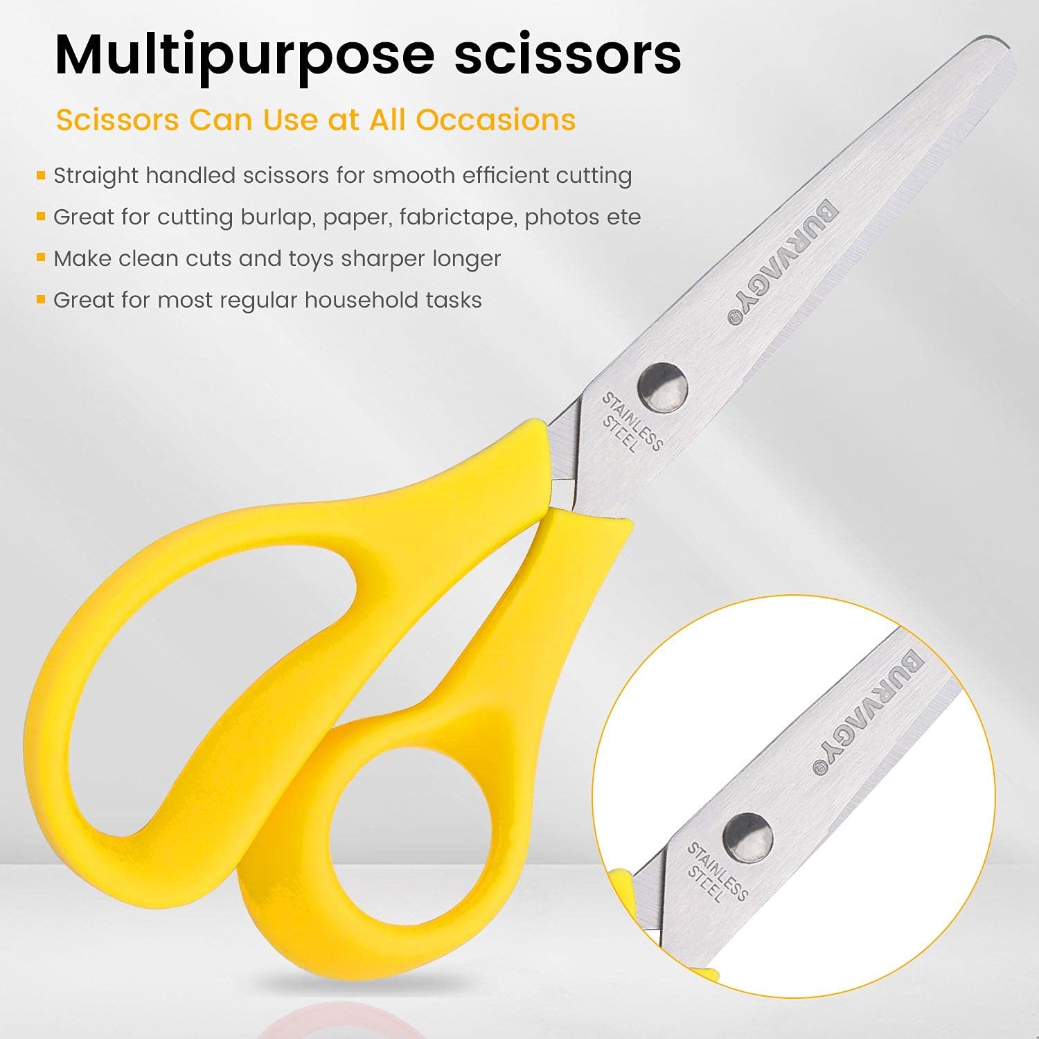 Allary 2 Pack Ultra Sharp Premium Fabric Scissor Set w/ Comfort Handles