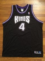 Authentic 2002 Reebok Sacramento Kings Chris Webber Away Road Black Jersey 56 - $749.99
