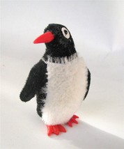 Vintage Kunstlerschutz W Germany Flocked Mohair Penguin Figure Toy Wagne... - $24.74