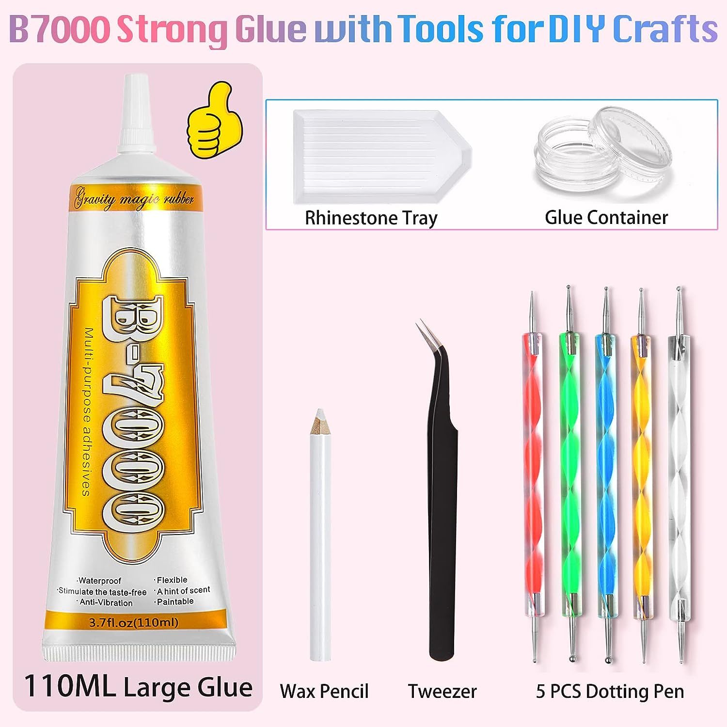 B7000 Rhinestones Glue for Crafts, 110ML 3.7fl.oz Clear B-7000