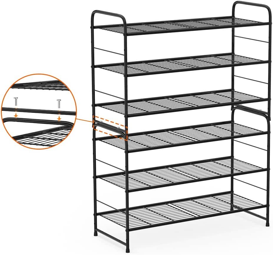 Coonoor 2-Tier Long Shoe Rack Storage for Wide Shoe Shelf