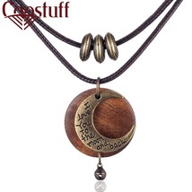 COOSTUFF Bohemian &quot;I love you to the moon and back&quot; Wood Necklace / Pendant - $14.99