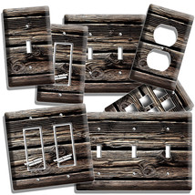 RUSTIC DISTRESSED DARK OLD WORN OUT WOOD LIGHTSWITCH OUTLET WALL PLATE C... - $13.59+