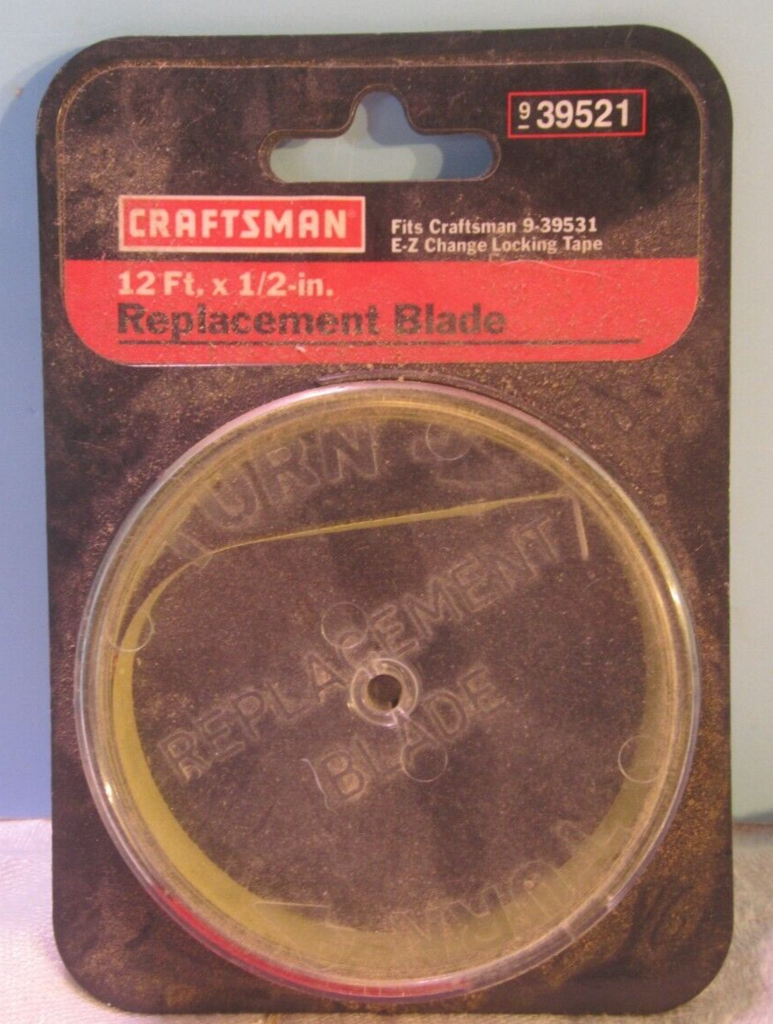 Vintage NOS Craftsman Tape Measure Replacement Blade 39521 1/2'' x 12ft