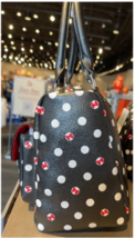 Disney Parks Minnie Mouse Black With Polka Dot Purse Handbag NEW image 2