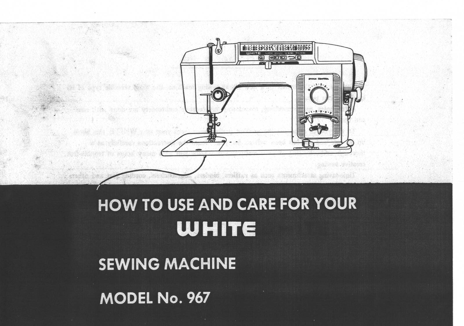White 967 Manual Instruction Sewing Machine Enlarged Hard Copy Sewing
