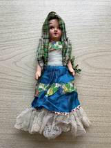Vintage 30s Composition Mexican Folk Art Doll - 12" 