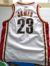 Reebok NBA Lebron James jersey Cavaliers #23 Boys Size M 10-12 Mesh Whit... - $47.45