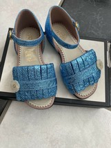 NIB 100% AUTH Gucci Toddler Girl Metallic Leather Flat Sandals 410317  - $168.00