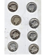 Mercury dimes Lot of 8 Liberty Dimes Early 20 century dimes assorted dates - $6.95
