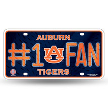 Auburn Tigers #1 Fan Metal Embossed License Plate - $12.86