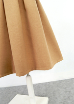 Women Winter Midi Pleated Party Skirt Champagne Woolen Pleated Skirt Plus Size  image 13
