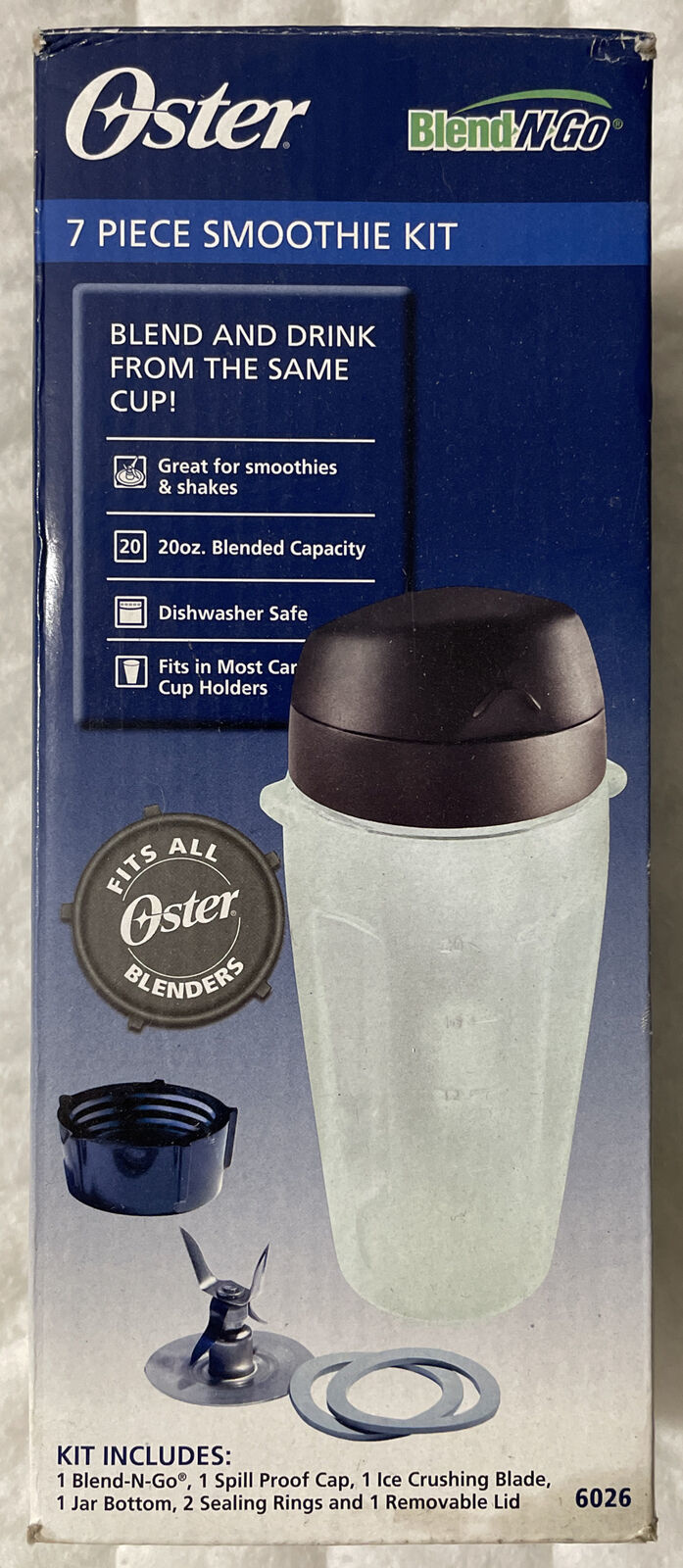 6-Piece Complete Plastic Blender Jar Replacement Kit Compatible with Oster  Blenders