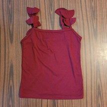 Girls Half Sphere Shape Cute Red Solid Spaghetti Strap Tank Top Size 4T - $4.95