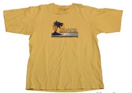 Vintage Chaps Ralph Lauren T Shirt Mens Large Yellow Short Sleeve Beach Tropical - $22.77