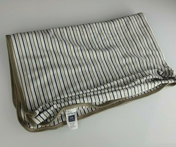 Carters Navy Blue Tan Brown Olive Green White Stripe Cotton Swaddle Blanket Baby - $39.59