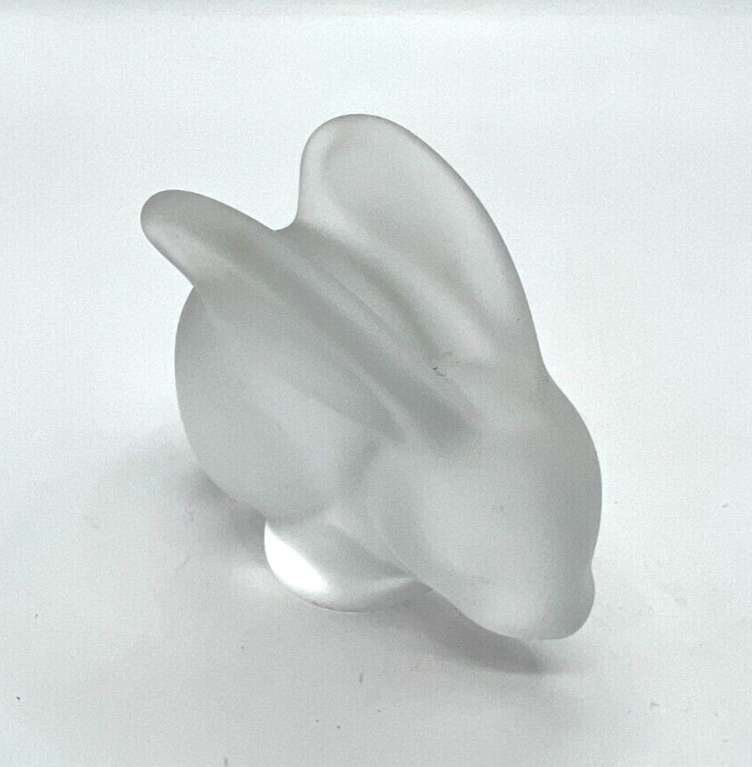 Clear Satin Frosted Glass Bunny Rabbit Figurine Figurines