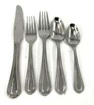 Oneida COUNTESS Beaded Plumed Forks Spoons Knife 5-Piece Setting 18/0 St... - $39.59