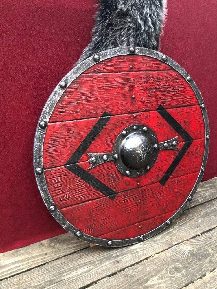 Medieval Bjorn Ironside Battleworn Viking Shield Handmade Wooden 