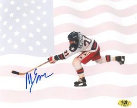 Mike Eruzione signed 1980 Team USA Olympic Hockey 16X20 Photo w/ Flag- Game Winn - $68.95