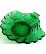 Vintage Anchor Hocking Shell Dish Forest Green Nuts Mints Bowl - $9.85