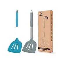 Pack of 2 Silicone Spatula, Non Stick Solid Kitchen Turner, High Heat Resistant