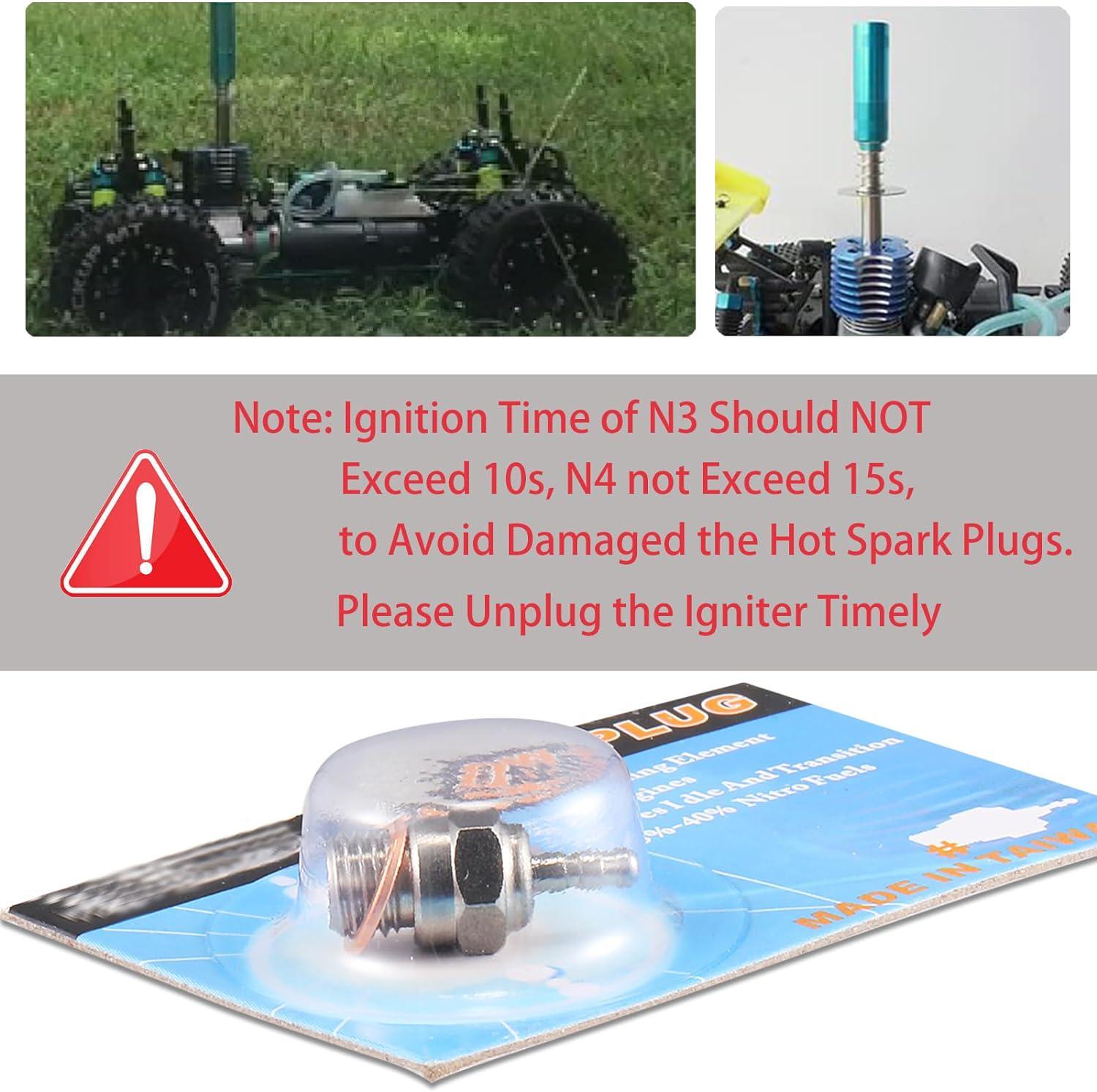 Shaluoman N4 Hot Glow Plug Spark Plugs for Traxas Tmaxx HPI Glow Plugs