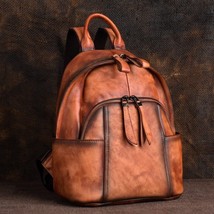Vintage Genuine Leather BackpaNew Handmade Backpack For Ladies Retro Multifuncti - $150.67