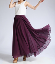 Blackberry CHIFFON MAXI SKIRT Plus Size Maxi Silk Summer Chiffon Skirt image 4