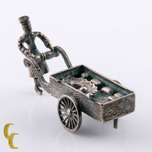 Vintage Miniatur Silber Puppenhaus Strasse Baker Vendor Druck Cart Teig ... - $237.01